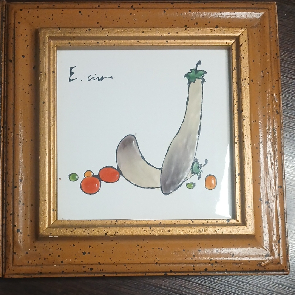 Framed Vegetable Art Tile